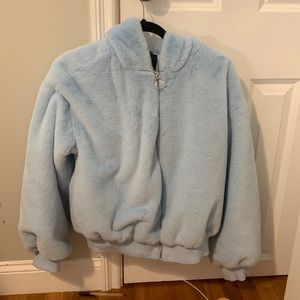 Baby blue furry teddy jacket